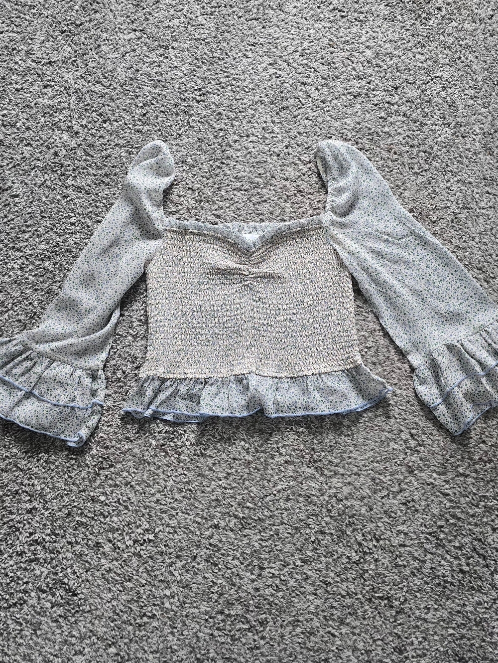 Storia Floral Long Sleeve Blouse Small
